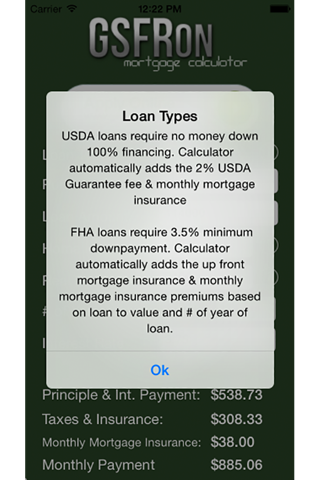 FHA/USDA Mortgage Calculator screenshot 2