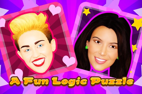 Puzzle Games Miley VS Kim Celebrity Tile Match FREE screenshot 2