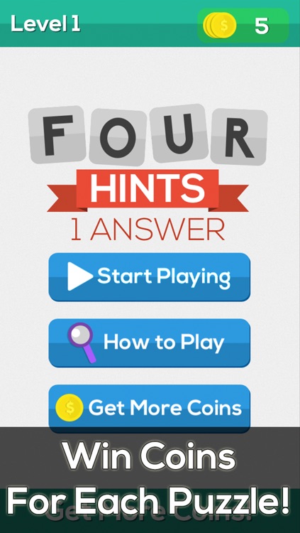 4 Hints 1 Answer - Kids Word Puzzle screenshot-3