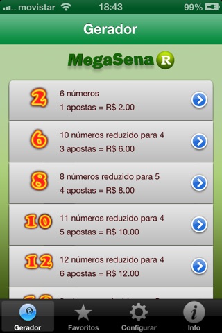 MegaSena Reduzir screenshot 2