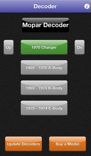 Option Decoder for Mopar Classics