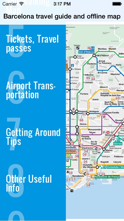 Barcelona travel guide and offline map, metro Barcelona subway train, traffic maps Barcelona Girona Reus airport transport, city bus Barcelona guide trip advisor