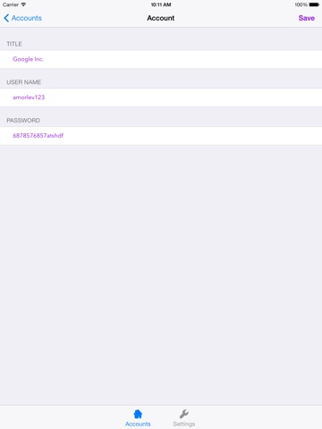 Password Safe for iPad screenshot 3