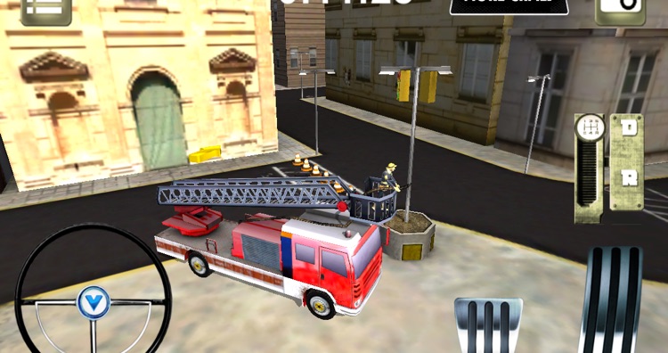 American fire truck parking 3D