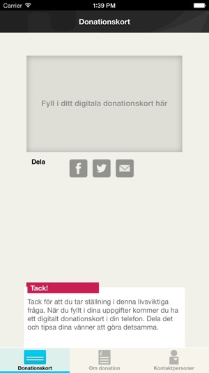 Digitalt Donationskort