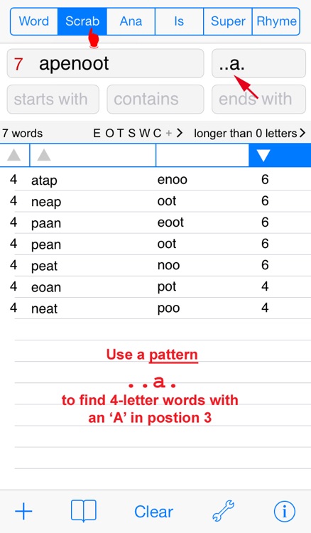 English Words Finder PRO - find the best words for crossword, Wordfeud, Scrabble, cryptogram, anagram, spelling and rhyme