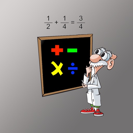 Chalkboard Fractions - Kids Math Adding Mixed Fractions Icon