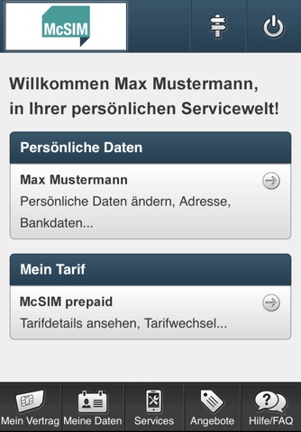 McSIM Servicewelt screenshot 2