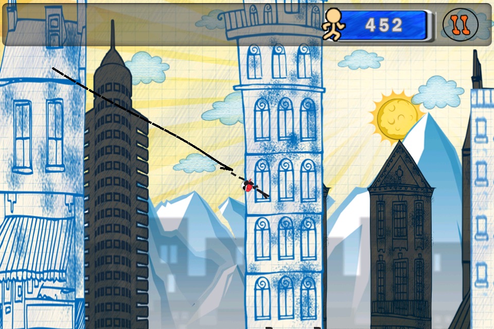 Stick-man Swing Adventure: Tight Rope And Fly screenshot 3