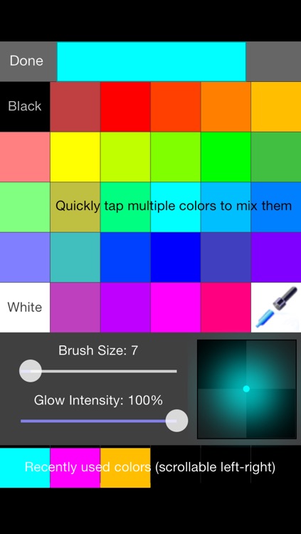 Glow Draw - paint, doodle, color on camera photos with light and share via email, Instagram and Twitter screenshot-3