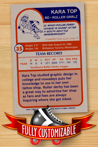 Roller Derby Card Maker - Make Your Own Custom Roller Derby Cards with Starr Cards screenshot 2