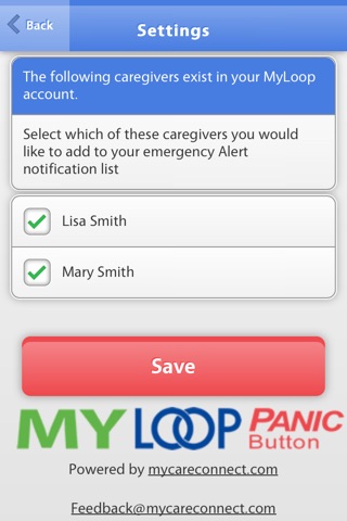 MyLoop Panic Button - Emergency Notification App from MyCareConnect screenshot 2