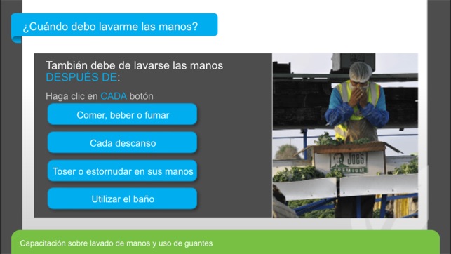 California LGMA Spanish Handwashing and Glove Usage Training(圖2)-速報App