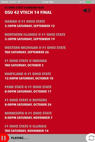 OSU Football Live - Radio, Score & Schedule screenshot 2