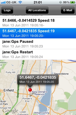 Easy Gps Log & Location Data Send by Sms/Email screenshot 2