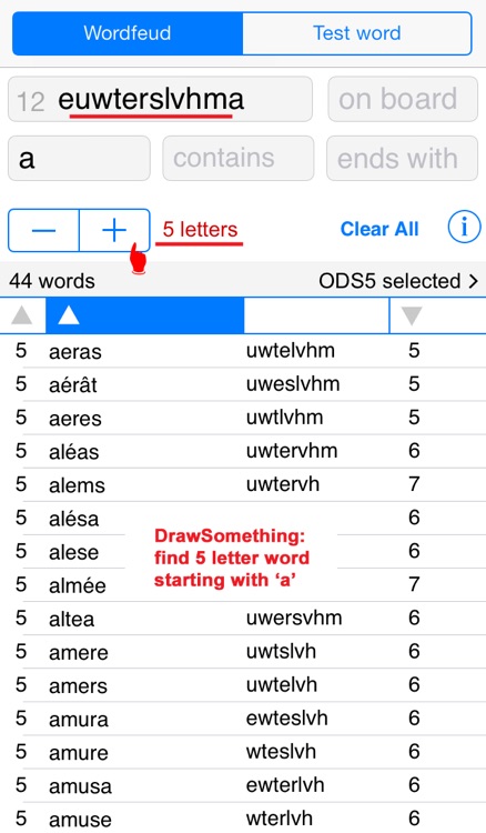 F Words Finder Wordfeud Français/French - find the best words for Wordfeud, crossword and cryptogram screenshot-3