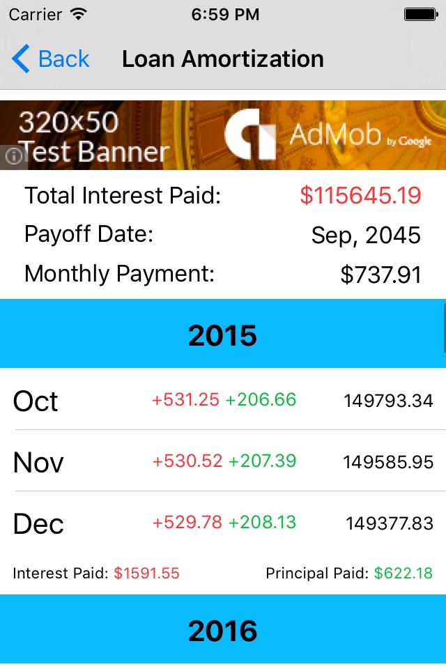 Easy Amortization Lite screenshot 2