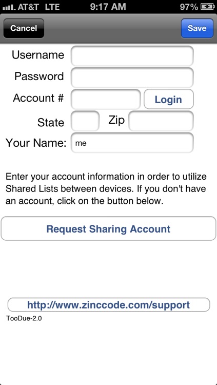 TooDue - Shared Lists