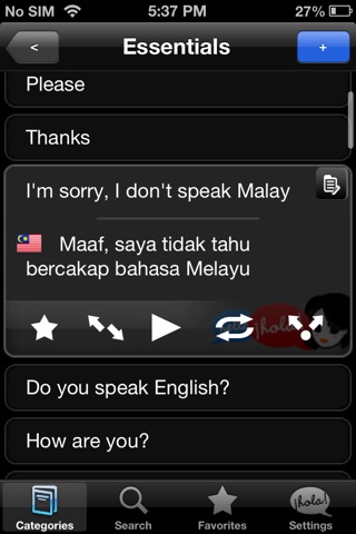 Lingopal Malay LITE - talking phrasebook screenshot 2