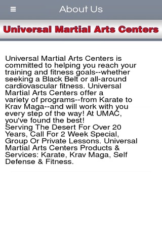 Universal Martial Arts Centers - Palm Desert screenshot 2