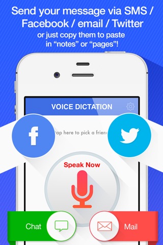 Voice Dictation -  dictate & send your text messages for Facebook and Twitter screenshot 4