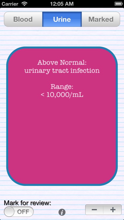 Blood and Urine Lab Tests - Flashcards screenshot-3