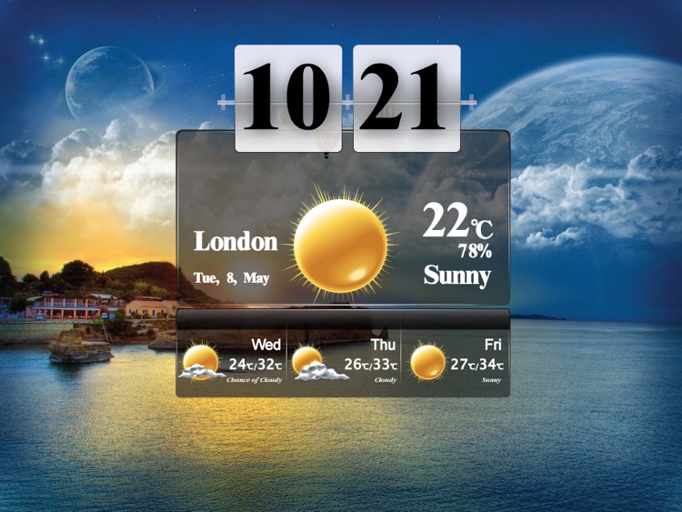 Art Weather With Clock HD screenshot-4