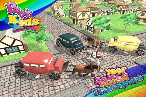 Pony Horse Carriage Kids Transport Simulator screenshot 2