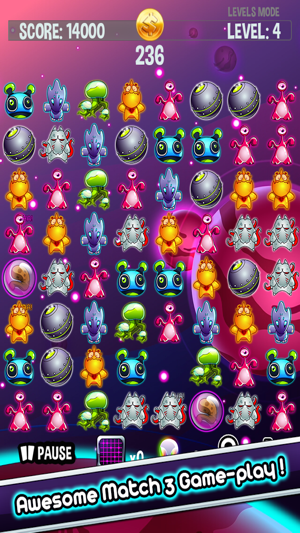 Loose Aliens Puzzle Craze - Match 3 Defense Blast(圖1)-速報App