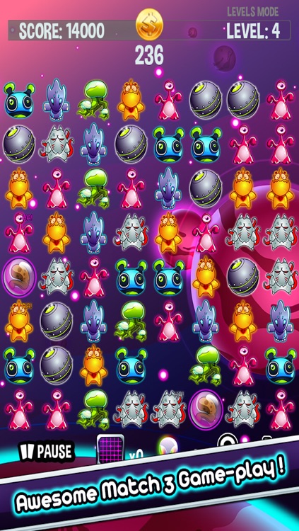 Loose Aliens Puzzle Craze - Match 3 Defense Blast screenshot-0