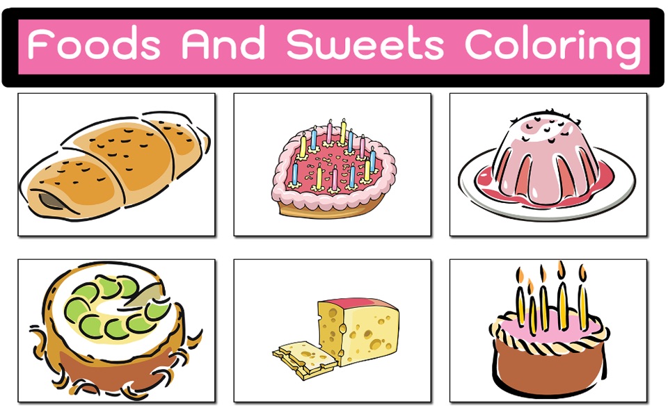 Amazing Foods And Sweets Colorful Drawings screenshot 2
