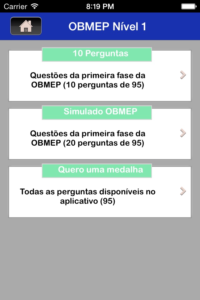 Simulado Olimpíadas de Matemática - OBMEP Nivel 1 screenshot 2