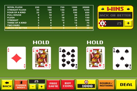 Atlantis Video Poker Club : Blue Chip Gambling Simulate Casino Game screenshot 2