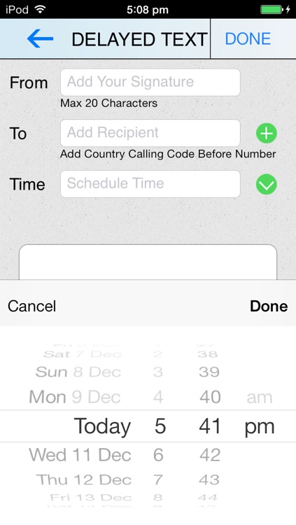 Delayed Text App