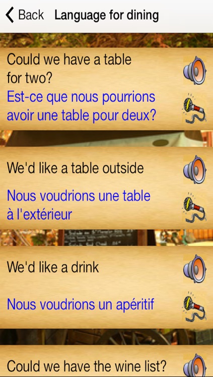 French Menu