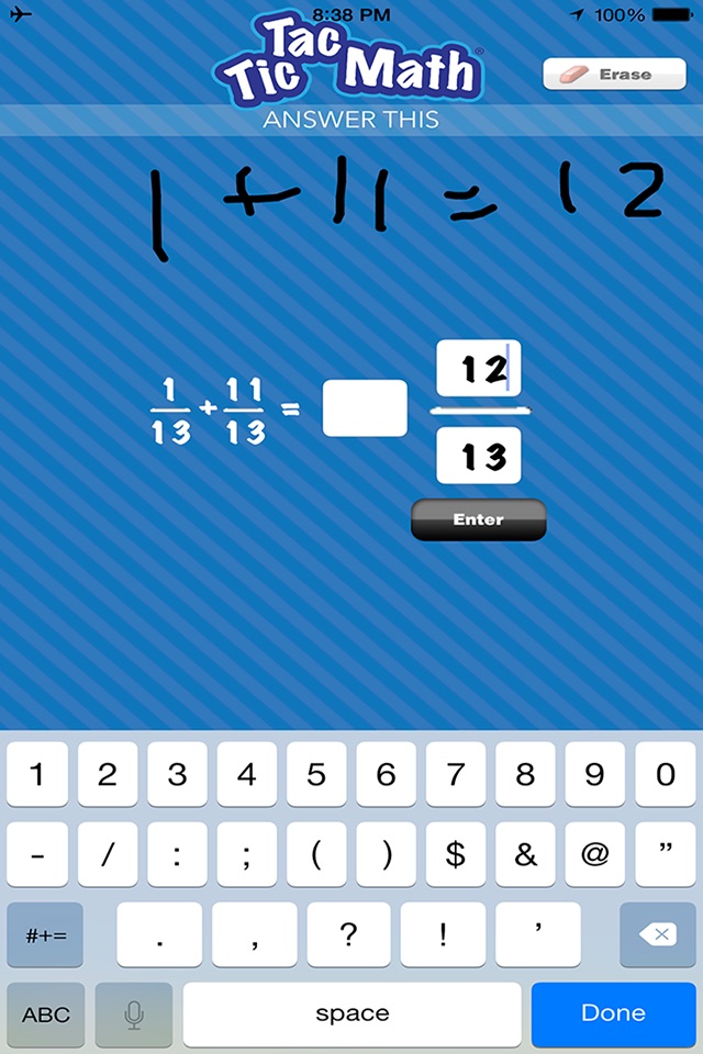 Tic Tac Math Fractions screenshot 3