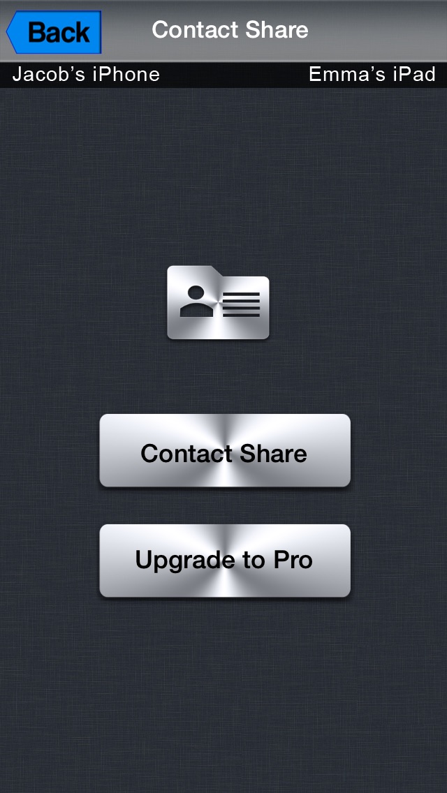 Contact Share with Bluetooth & Wifi – Transfer phonebook within iPhone, iPod & iPad Screenshot 2