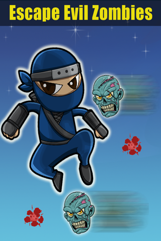 Zombie Ninja Attack - Escape the Angry Flying Zombie Heads screenshot 2