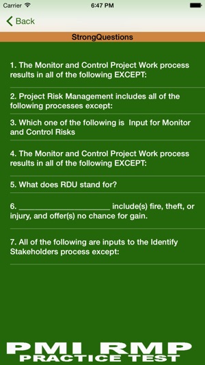 PMI-RMP Official Practice Test