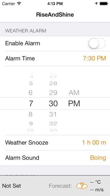 RiseAndShine - Weather Alarm Clock