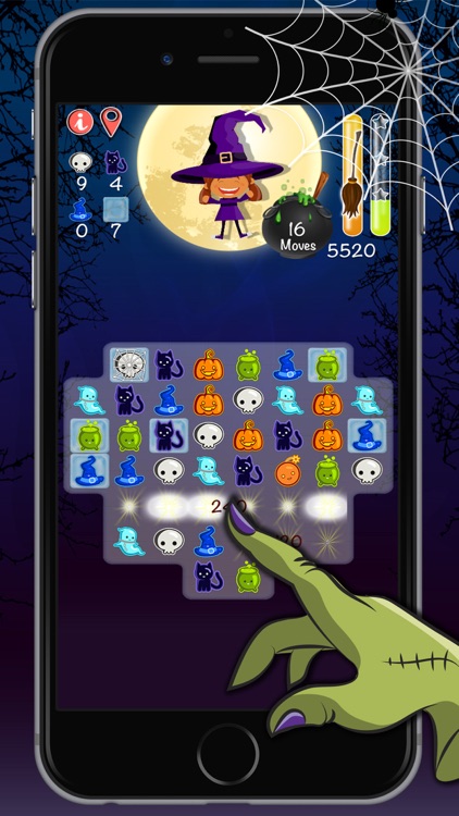 Cats & witches Halloween crush bubble game of zombies