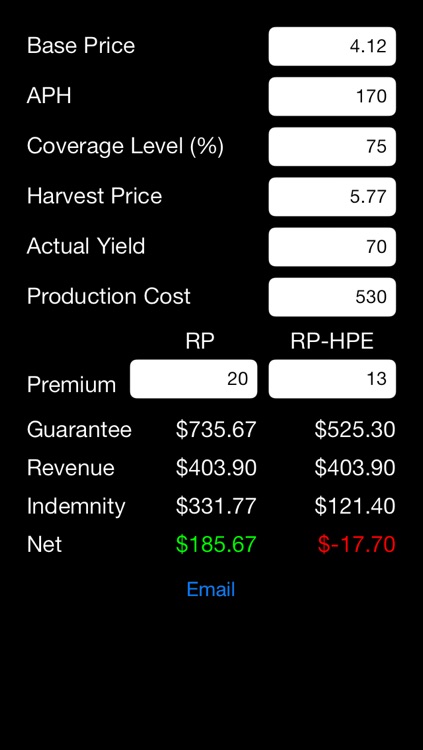 Crop Insurance Calculator