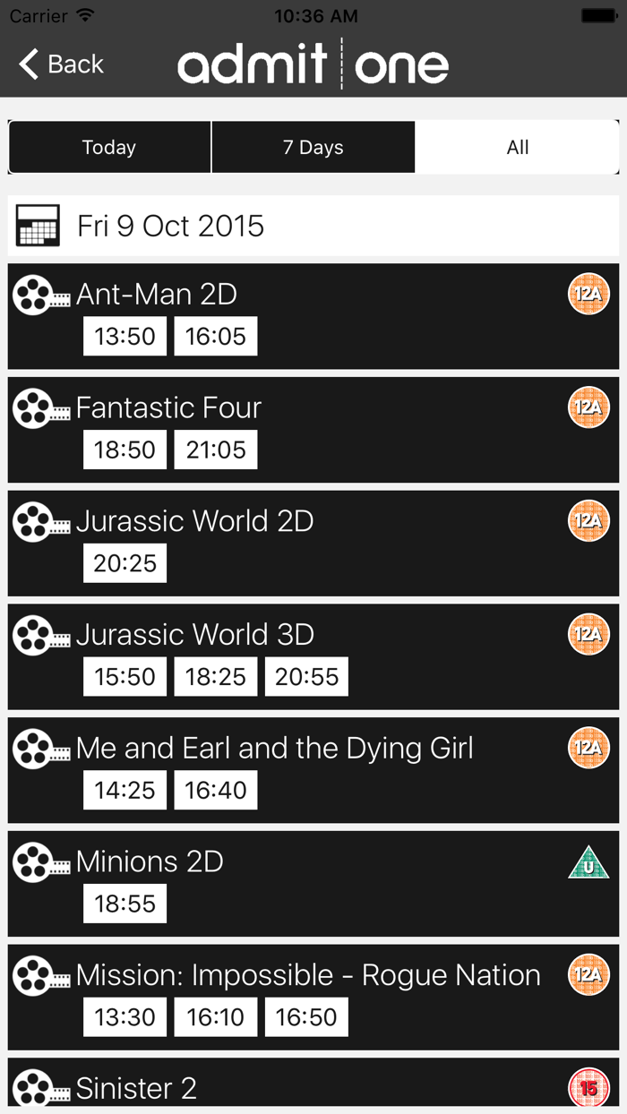 Admit-One Mobile Booking