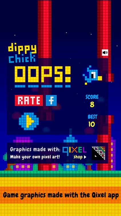 Dippy Chick - Pixel Bird Flyer by Qixel screenshot-3