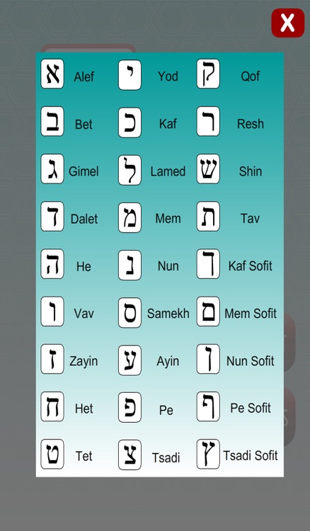 Hebrew Alphabet (Drag And Drop)