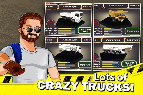 3D Mega Truck Crazy Drive : Realistic Construction Cars Road Racing ( Bulldozer, Crane, Cement & Dump Truck) screenshot 3