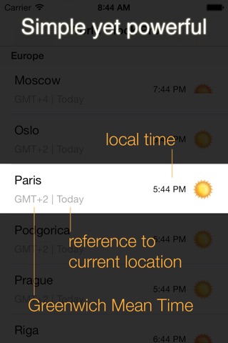 World Clock Pro - Timezone converter for traveler and global businessman - enterprise and business planning tool for professionals screenshot 2