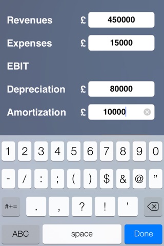 EBITDA Calculator screenshot 2