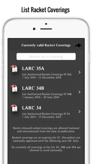 List Racket Coverings - LARC