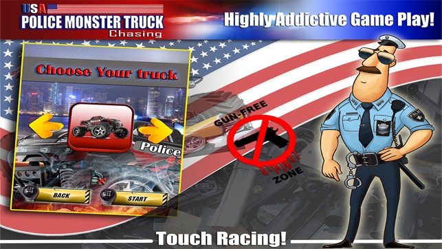 USA Monster Police Truck : Crime Crush Racing Games(圖2)-速報App